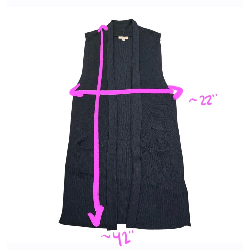 Gibson & Latimer Whimsigoth Corporate Chic Open Front Long Duster Vest 2X - Picture 3 of 5